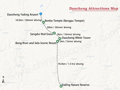 Daocheng Tourist Map