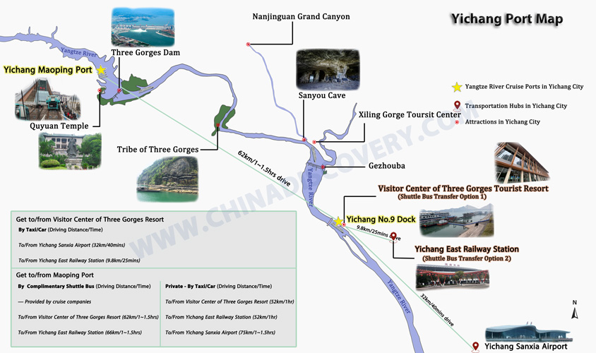 Yangtze River Port Change - Yichang Port Map