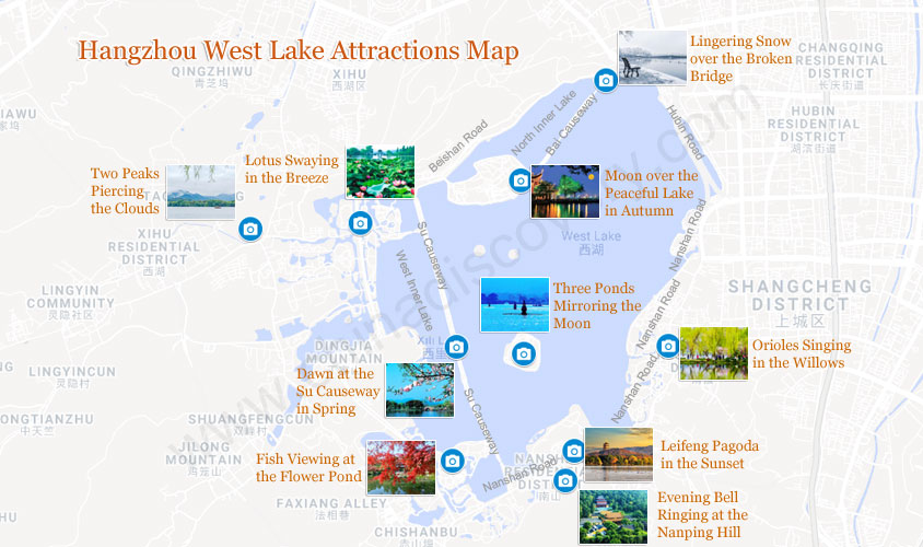 Attraction Map of West Lake