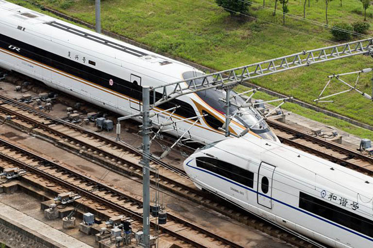 Fuxing high speed train and Hexie Train in China