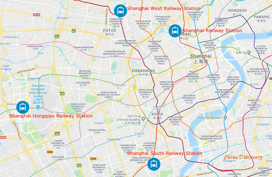 Shanghai Railway Stations Map