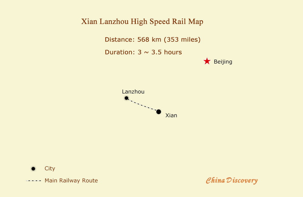 Xian Lanzhou High Speed Rail Map