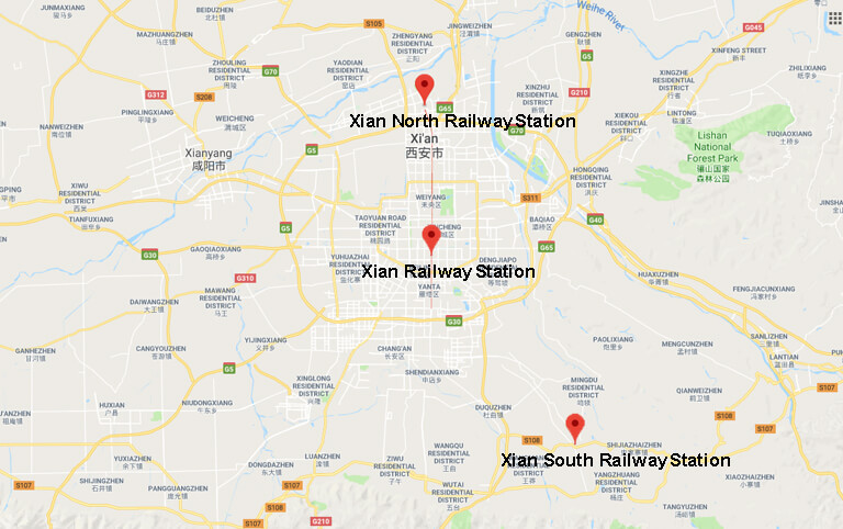 Xian Railway Stations Location Map