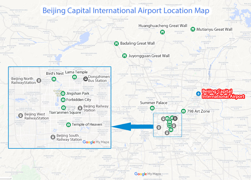 Beijing Capital International Airport Location Map