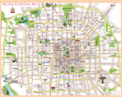 Beijing Attractions Map 400 