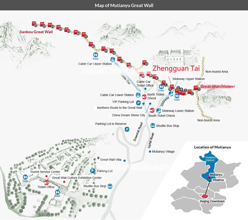 Mutianyu Great Wall Map