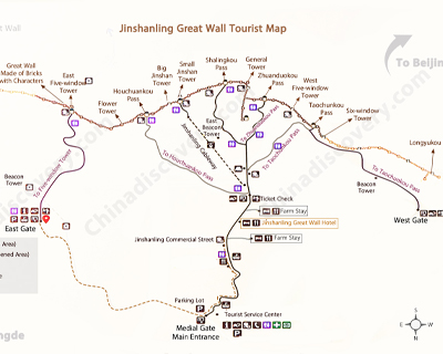 Jinshanling Great Wall Tourist Map