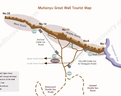 Mutianyu Great Wall Tourist Map