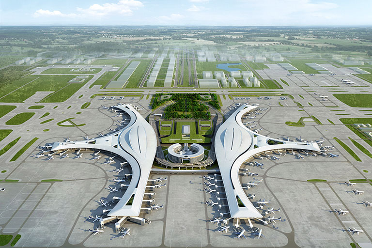 Aerial view of Chengdu Tianfu International Airport