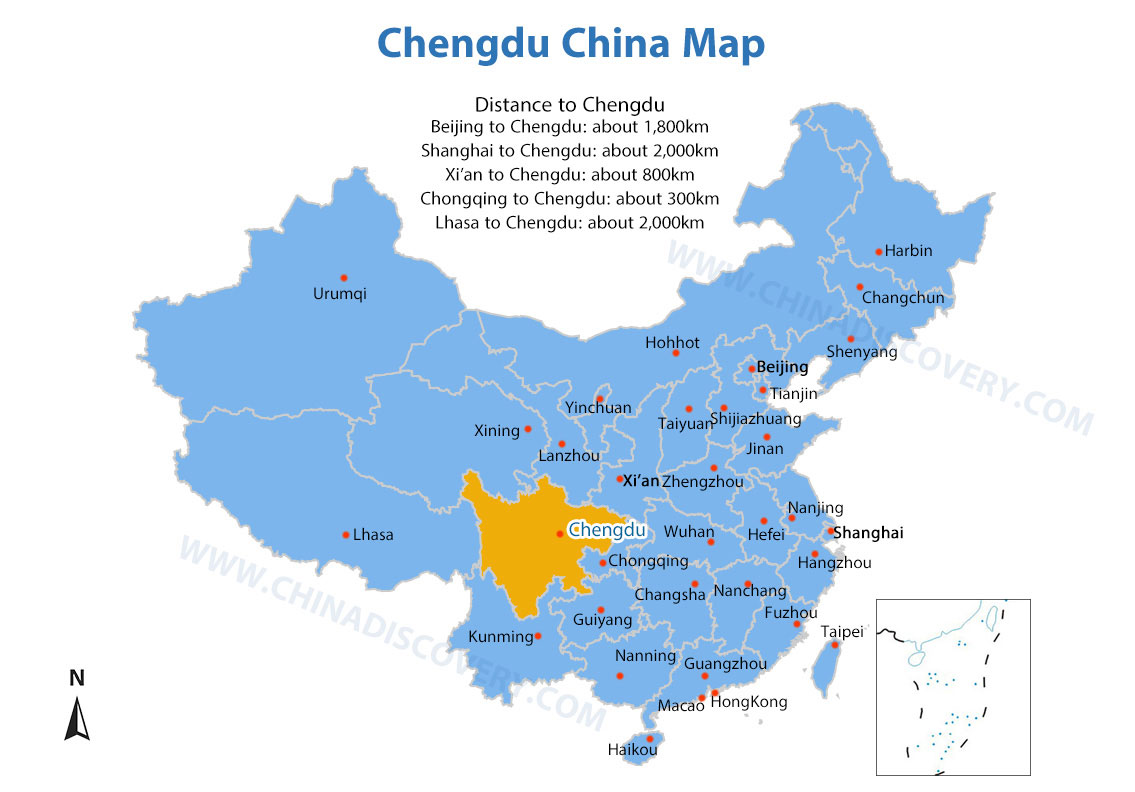 Chengdu China Map