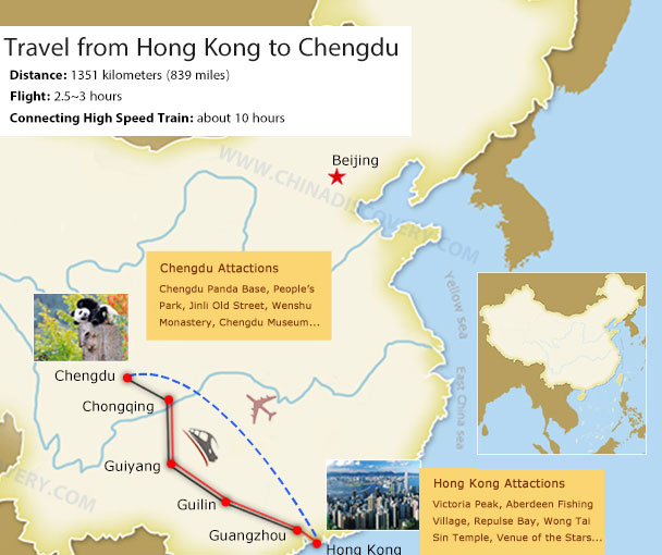 Hong Kong to Chengdu Tour Plan Travel by Plane or Train 2024