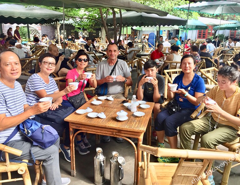 Leisure Time at Teahouse in Chengdu