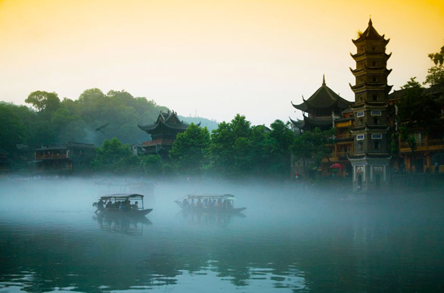 Boating on the Tuojiang River of Fenghuang