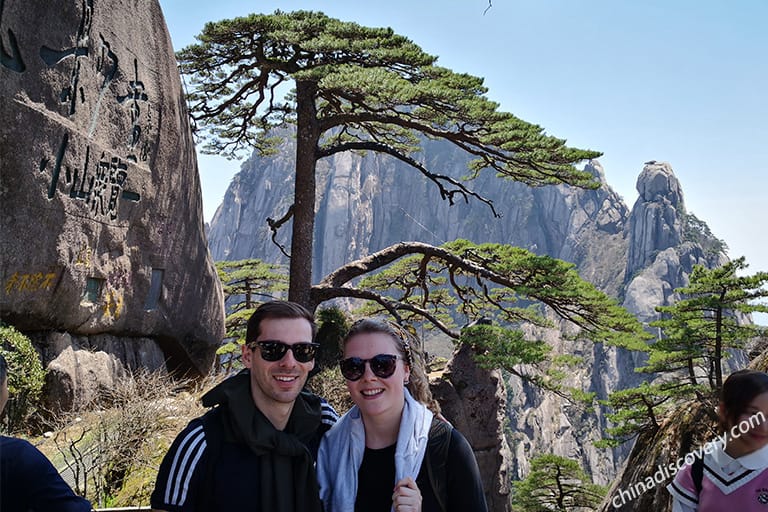  Jack and Emily from UK visited Greeting Pine, Yellow Mountain in October, 2019