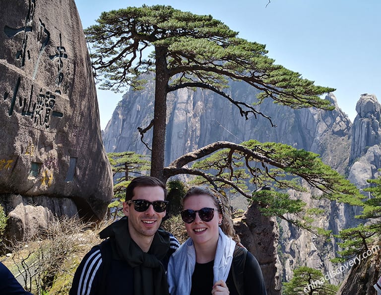  Jack and Emily from UK visited Greeting Pine, Yellow Mountain in October, 2019