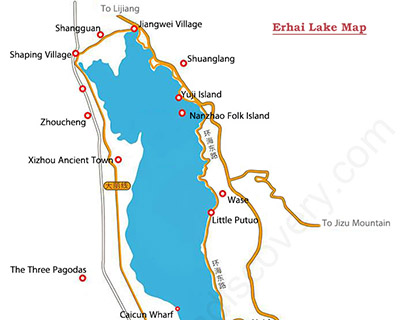 Dali Erhai Lake Map
