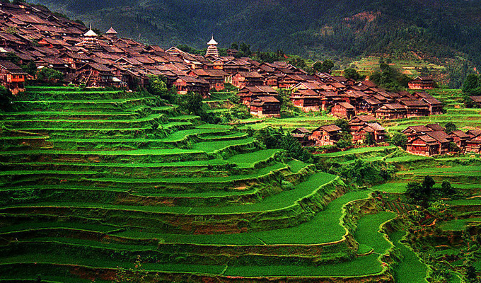 Beautiful Dong Minority Village in Guizhou