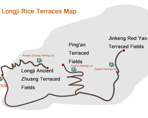 Longji Rice Terraces Map