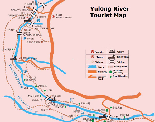 Yulong River Tourist Map