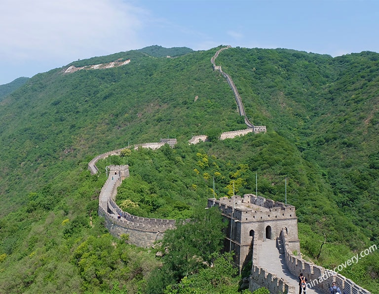 Mutianyu Great Wall Surrounded by Lush Green Forests in June