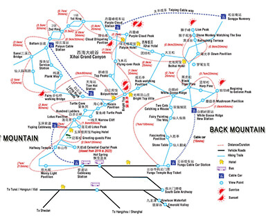 Huangshan Hiking Map