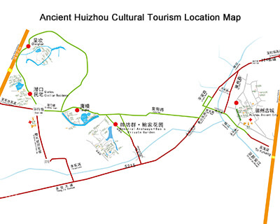 Ancient Huizhou Tourism Location Map