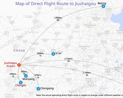 Jiuzhaigou Airport Location Map