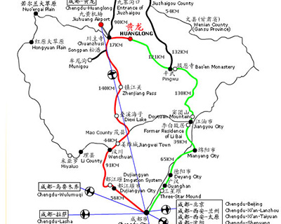 Jiuzhaigou Transportation Map