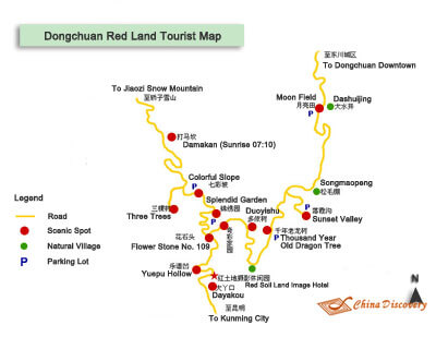 Dongchuan Red Land Map