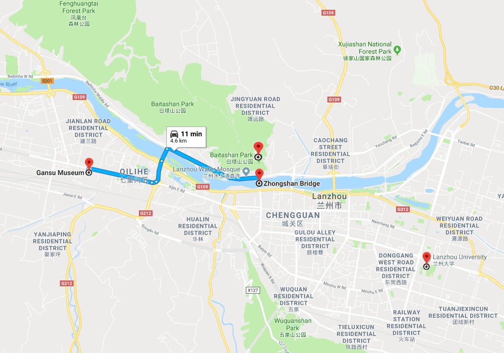 Lanzhou Attractions Map