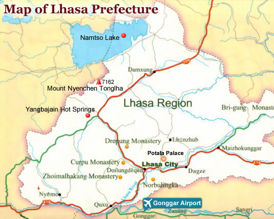 Map of Lhasa rigion