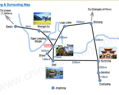 Lijiang & Surrounding Map