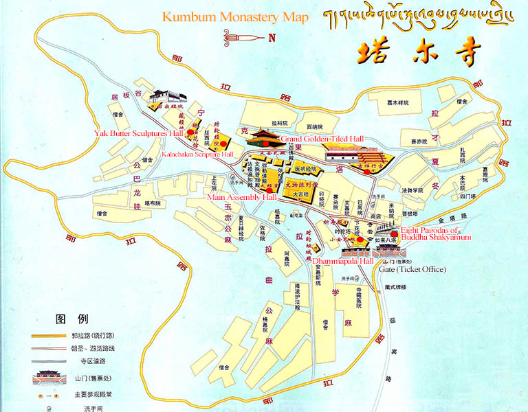 Kumbum Monastery Tourist Map