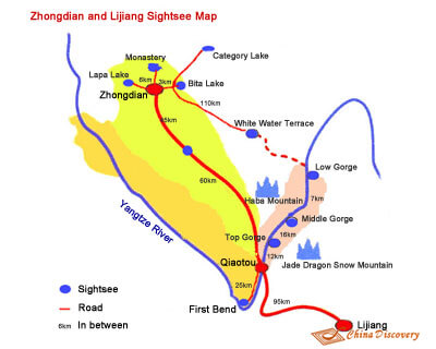 Map of Shangri-La & Lijiang