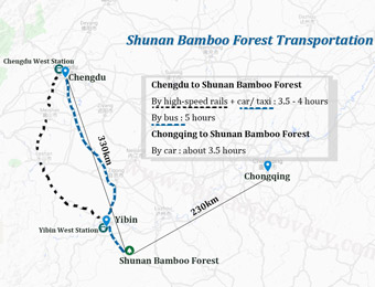 Shunan Bamboo Forest Transportation Map