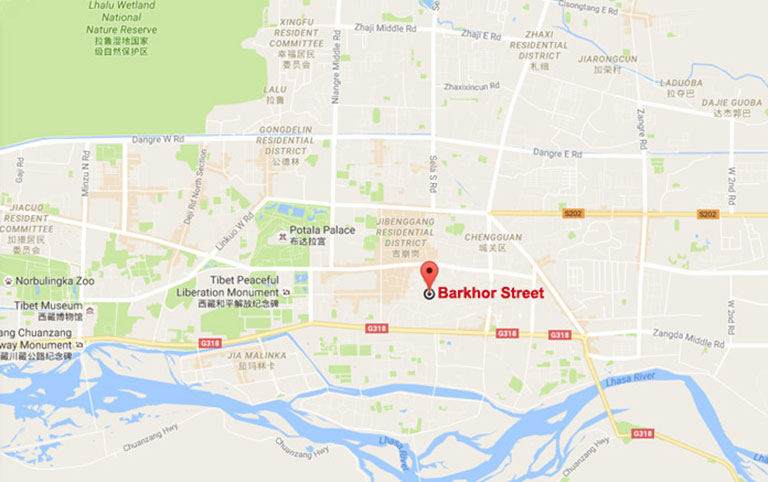 Barkhor Street - Tibet Map
