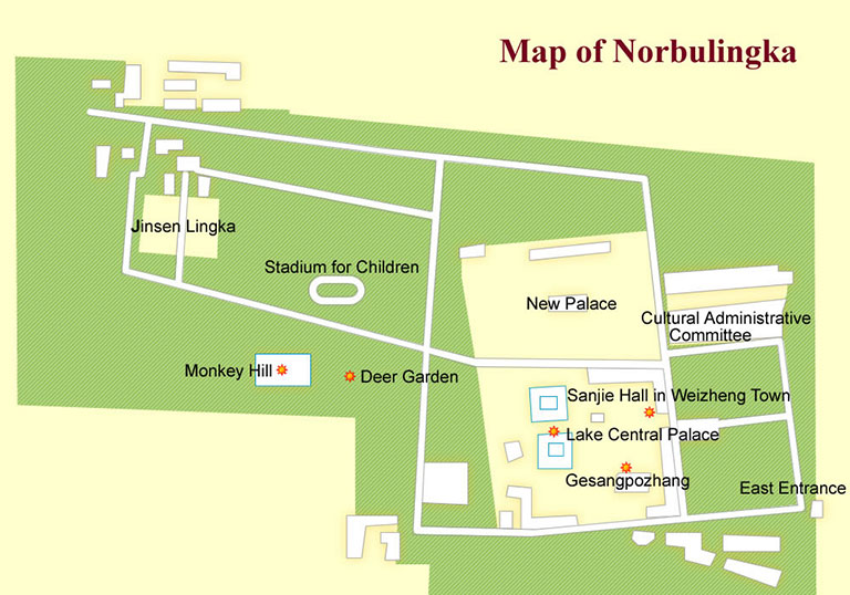 Norbulingka - Tourist Map