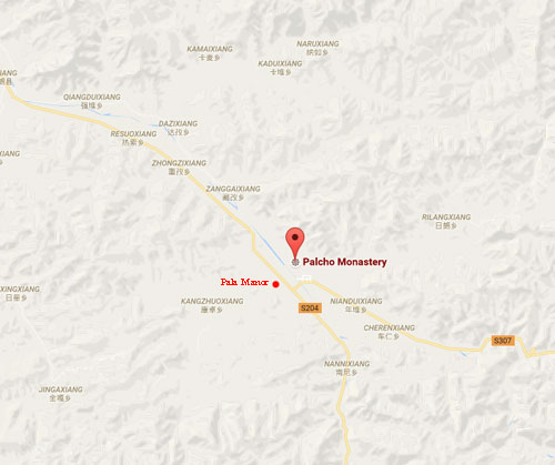 Palcho Monastery Location Map