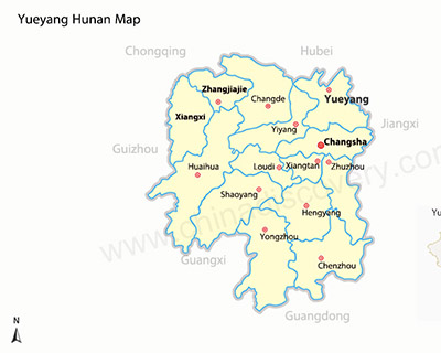 Yueyang Hunan Map