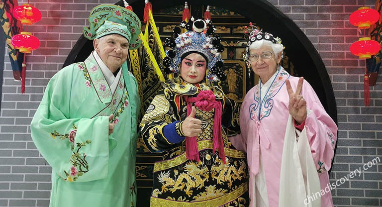 Customers in Sichuan Opera Costumes