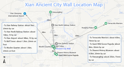 Xian City Wall Map