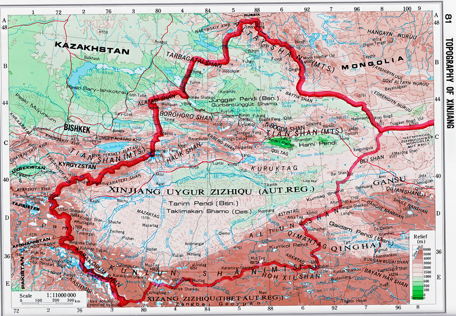 Синьцзян уйгурский автономный район карта