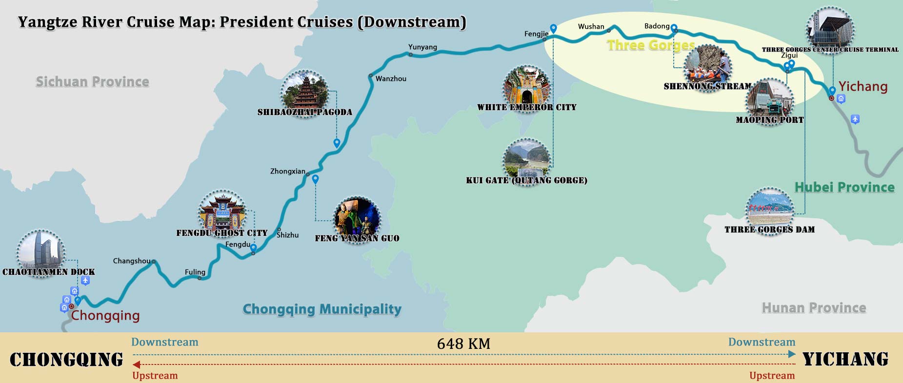 Map of President No. 6's Itinerary