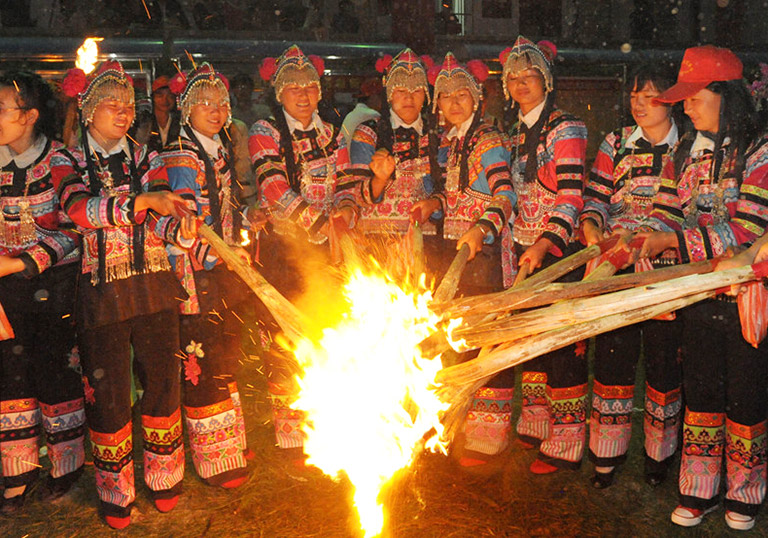 Yi Minority Torch Festival in Yunnan