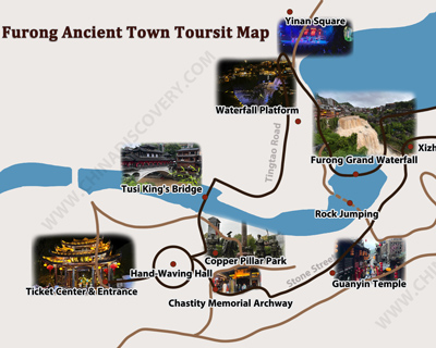 Furong Ancient Town Tourist Map