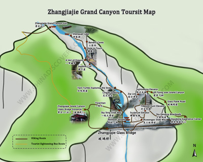 Zhangjiajie Grand Canyon Map