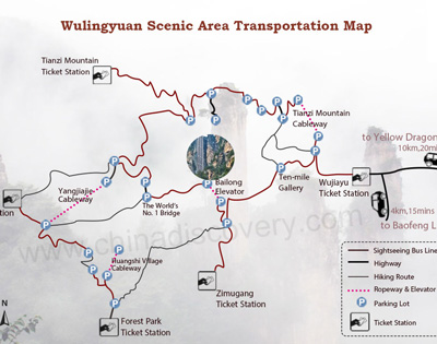 Wulingyuan Transportation Map