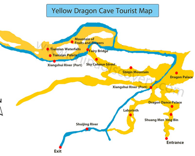 Yellow Dragon Cave Tourist Map