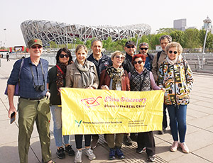 Helen Cabo's Group from Australia visited the Bird Nest in Beijing, tour customized by China Discovery Consultant Jack