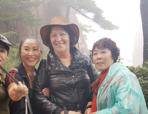 Asher from Israel with other visitors in Huangshan, tour customized by Rita